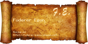 Fuderer Egon névjegykártya